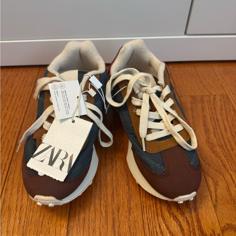 Zara Kids Sneakers in Brown and Dark Blue